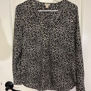 JCrew leopard print blouse